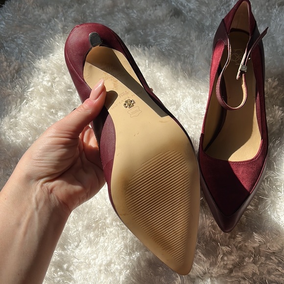 Burgundy Ann Taylor Leather/Suede Kitten Heels - Picture 3 of 6